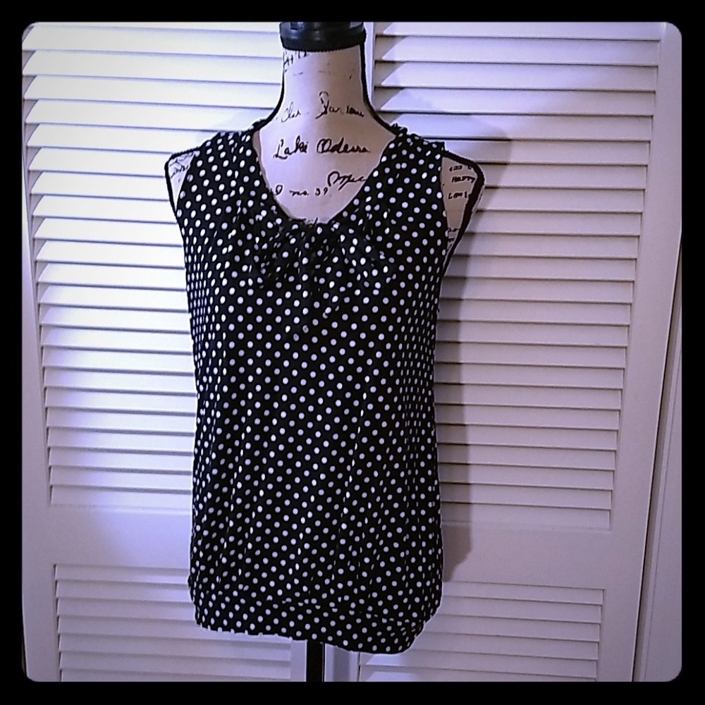 Donating soon Talbots Sleeveless Polkadot Top